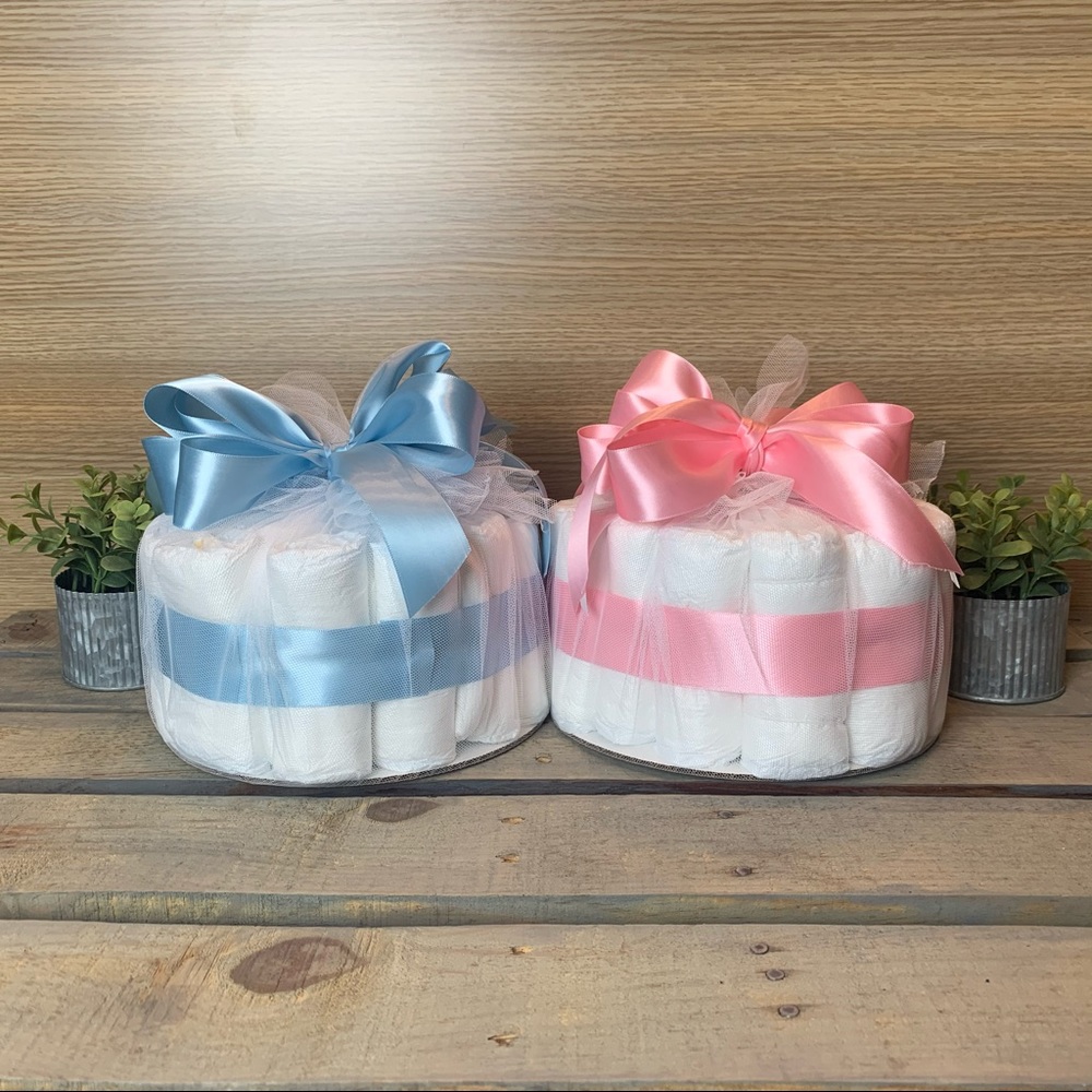 2 Blue Diaper Cake Centerpieces~Blue🚹
